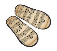 Pelose Pantofole da Donna Musical Notes print Scarpe da Casa Leggero Slippers per Uomo Hotel Invernali M