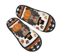 Pelose Pantofole Donna Autumn Pumpkin Leaves Maple Leaves Scarpe da Casa Morbida Scarpe di Cotone per Hotel Invernali Interne L