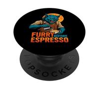 Peloso Prima Espresso Lupo Mannaro Caffè Art PopSockets PopGrip Adesivo