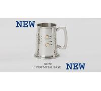 Peltro Boccale 1pt- Nodo Celtico Con Ottone Intarsio - Incisione Gratuita