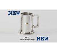 Peltro Boccale 1pt- Tinta Unita Con Ottone Intarsio - Incisione Gratuita