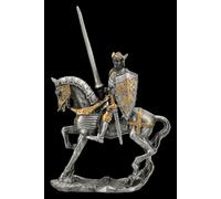 Peltro Cavaliere Da Cavallo - Lancia & Scudo - Veronese Collezione Statuetta - H