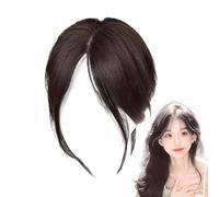 Peluca Con Frange E Striscia Media - Postizo Con Sintetici, Estensioni Dei Capelli Per Donne | Topper Capillare Da 25 Cm Per Aumentare Il Volume, L'aspetto Naturale, L'uso Quotidiano, Le Feste