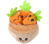Peluche a forma di carota per cani: giocattolo interattivo con suono e squittio