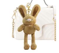 Peluche a forma di coniglietto che tira le orecchie, portachiavi per borsa della scuola