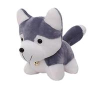 Peluche a forma di cucciolo di Husky morbido, 65 cm, colore grigio bianco, piccolo peluche per coccolare e amare, morbido peluche giocattolo regalo per bambini e ragazze