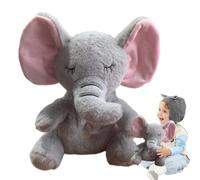 Peluche a forma di elefante | Con musica calmante e luce, morbido e abbracciabile come giocattolo - elefante come giocattolo musicale - per donne, bambini e ragazze per rilassarsi