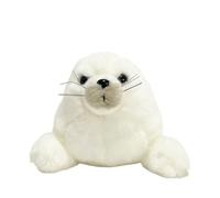 Peluche a forma di foca, 9 pollici, morbido peluche a forma di foca bianca, realistico peluche di un animale marino (Phocidae)(White)