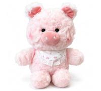 Peluche a forma di maialino rosa, 25 cm, da coccolare e giocare | Peluche a forma di maiale in cotone PP e ciniglia, con bavaglino, maiale portafortuna per adulti e bambini
