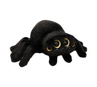 Peluche a forma di ragno, morbido cartone animato, motivo a ragno, in peluche, decorazione di Halloween, per bambini (25 cm, nero)