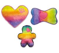 Peluche Arcobaleno Cani Giocattoli Morbidi Colorato Stridulo Ombre Scelta Cuore