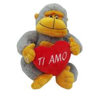 Peluche Assortito Con Sacchetto San Valentino 100 g Cuori Rossi Lindt + 100 g Baci Perugina Classico (Peluche Scimmia Grigia)