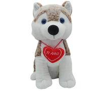 Peluche Assortito Con Sacchetto San Valentino 100 g Cuori Rossi Lindt + 100 g Baci Perugina Classico (Peluche Husky Maxi Marrone)
