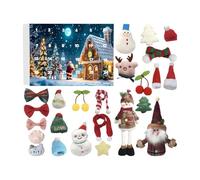 Peluche avventato di Natale, bambole peluche festive, calendario del conto alla rovescia per le vacanze, 11.02x7.87 pollici decorazioni per centro del desktop, timer ventiquattro giorni per bambini a