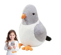 Peluche Bird Toy, Cute Pigeon Stuffed, Stuffed Animal Companions, Soft Cuddly Pillow Doll, Security PP Cotton Sleep Companion for Children Friends Family Presents, Gray, Brown, White