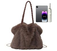 Peluche,Borsa da Viaggio in Peluche Regolabile Con Tracolla Staccabile | Borsa Tote Soffica,Per Lavoro Escursionismo Shopping Abbigliamento quotidiano Avventura Viaggi Campeggio Sport Fitness, Marrone