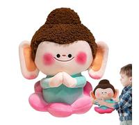 Peluche Buddha - 30 cm, grazioso pupazzo di peluche Buddha con base a fiori, morbido pupazzo di peluche Buddha per camera da letto, soggiorno, studio, arredamento spirituale, divertente regalo di