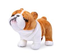 Peluche Bulldog super morbido da collezione peluche Interessante cane compagno per coccole pisolini e decorazioni per la casa regalo per bambini Halloween Natale bambine e bambini - 28cm Giallo