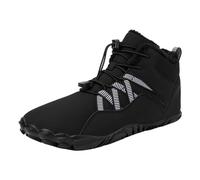 Peluche Caldo Cotone Scarpe Usura e Antiscivolo Stivali Cinque Dita Scarpe Sportive All'aperto Uomo e Donna Scarpe Da Trekking Scarpe Sneaker Scarpe da Uomo, Nero , 7.5 UK 3X-Narrow