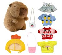 Peluche Capibara farcito,Peluche Capibara,Simpatica bambola capibara invernale con copricapo - Morbido adorabile vestire capibara peluche ripiene, giocattolo bambola festival dei cartoni animati da 25