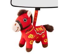 Peluche Cavallo Capodanno Cinese - Statuina Zodiaco E Portachiavi | Morbido Velluto Corto Cotone PP Casa Ufficio Auto Borsa Decorazione Collezionabile Regalo Lunare Tradizione Astrale