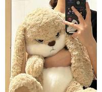Peluche coniglio arrabbiato 30 cm, taglia grande, bambola coniglio kawaii, an...