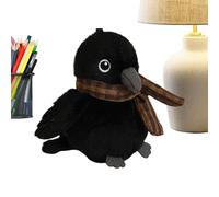 Peluche Corvo - Statuetta Di Animale Con Sciarpa Carina | Giocattolo Farcito Realistico Di Halloween | Adorabile Merlo Imbottito Morbido, Peluche Per Il Compleanno Della Stanza Del Bambino, Casa, Raga
