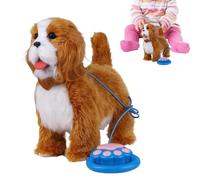 Peluche Cucciolo Robot Realistico - 22x20x10cm - Cane Elettronico Con Guinzaglio | Correre Abbaiare Cantare | Giocattolo interattivo per animali domestici per la casa di compleanno dei bambini