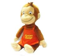 Peluche Curioso come George 30 cm con Grembiule arancione