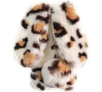 Peluche Custodia Cover for ZTE Blade A75 5G Bunny Ear Plush Cover,Custodia Coniglio Peluche per ZTE Blade A75 5G, Guscio Peloso Carino Fluffy BackCover Bambine Copertura Caso - Leopardo