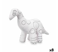 Peluche da Colorare Pincello ST205 Bianco Nero Stoffa 28 x 22 x 9 cm Dinosaur