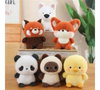 Peluche da scrivania e letto - Giocattolo super morbido, mini animali imbottiti, volpe/orso/agnello/maiale rosa/pollo giallo, ecc., adatto per ufficio e studio, compagno per alleviare lo stress, decor