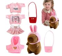 Peluche di capibara, animale di peluche di capibara - 7X Capibara simpatico peluche in | Il in Capibara da 9 pollici include 1 cappello da coniglio, 4 panni, 2 borse per adulti e bambi