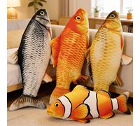 Peluche di pesce artificiale - Peluche di pesce koi super morbido per abbracciare, cuscino da letto, decorazione per la stanza, regalo creativo di compleanno per bambini e amici, disponibile in più co