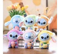 Peluche di Stitch Disney, serie "Anche quando sei stanco, mangia un boccone", Figurina di Stitch, Bambola da collezione, Decorazione a sorpresa di Stitch, Regalo di compleanno, Regalo di Ognissanti Tu