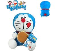 Peluche DORAEMON Gatto Robot 20cm Seduto con Panino Originale TV Cartone Film