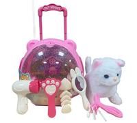 Peluche elettrico a forma di cane robot, gatto, coniglio che corre come animali veri, abbaia, statuetta intelligente realistica per animali domestici a partire dai 3 anni, per interni, regalo di