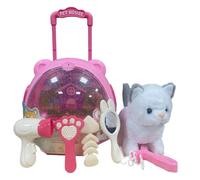 Peluche elettrico a forma di cane robot, gatto, coniglio che corre come animali veri, abbaia, statuetta intelligente realistica per animali domestici a partire dai 3 anni, per interni, regalo di