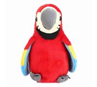 Peluche Elettrico Pappagallo Giocattolo per Bambini Apprendimento (rosso) | Peluche educativo, tessuto morbido, stimola la parola, divertimento interattivo