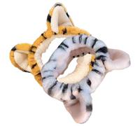 Peluche Fascia per Chioma da Donna, 2 Pezzi, Orecchie di Tigre | Lavare Viso e Tenere i Chioma Lontani dal Volto, Elastica e Comoda, Accessorio Carino per Cosplay