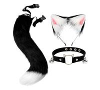 Peluche Faux Fur Cat Ears and Tail Set Costume Vestire Feste a tema animali