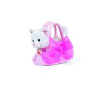 Peluche gatto in borsa con fiocco