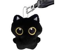 Peluche Gatto Morbido,Peluche Morbido Nero A Forma Di Gattino | Charm Morbido per Borsa Zaino Portafoglio - Regalo per Bambini e Bambine