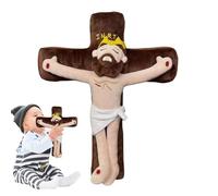 Peluche Gesù per bambini - Croce Gesù Figura di Peluche | Morbida figura religiosa per le vacanze soggiorno decorazione divano letto camera dei bambini viaggio scrivania camera da letto divano auto