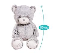 Pioupiou et Merveilles Peluche gigante fabbricazione francese XXL Gaston Orso Grigio - 80 cm di altezza - Peluche gigante morbido per bambini, Made in France - 16554