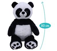 Pioupiou et Merveilles Peluche gigante di fabbricazione francese, XXL, Chouka Le Panda - 80 cm di altezza, tutto morbido per bambini, made in France - 16601