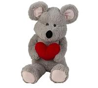 Peluche gigante topo orso XL100 cm grande grigio con cuore peluche topo peluche giocattolo morbido e vellutato