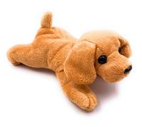 Peluche Giocattolo Morbido Quattro Zampe Cucciolo Cane Lunghezza 18 Cm Marrone