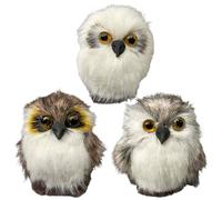 Peluche Gufo Farcito 3 Pezzi, Piccolo Simpatico Gufo Morbido e Soffice Ornamenti Giocattolo per la Decorazione dell'Auto Domestica per Bambini e Donne