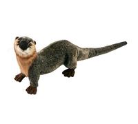 Peluche Hansa River Otter fatto a mano, morbido e realistico, da 24 cm